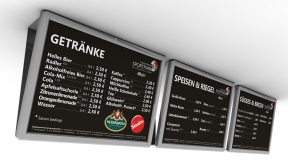Informationstafeln im Bereich der Fan-Gastronomie